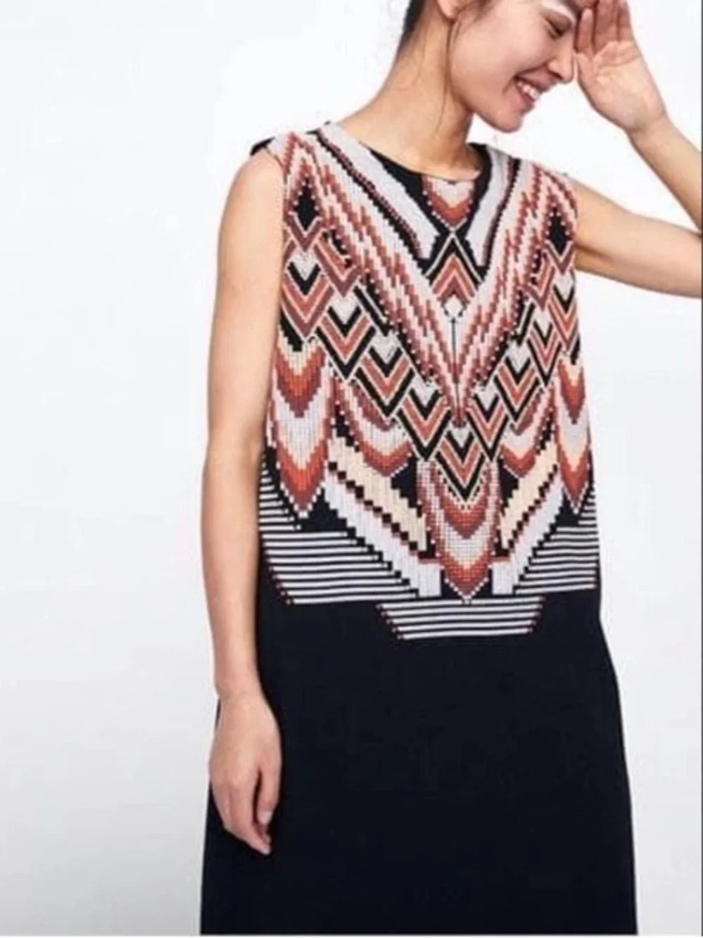 Zara Aztec Print Stretch Knit Sheath Dress - Picture 3 of 12